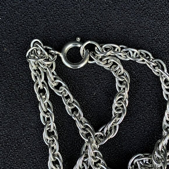 Silver Large Link Sautior Lariat Tassel Necklace - Picture 10 of 16